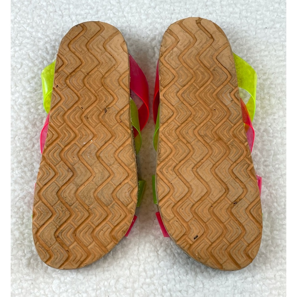 CHICCO RUIZ • Pink and Green Criss Cross Slip-On Sandals, 8.5 - Picture 3 of 16